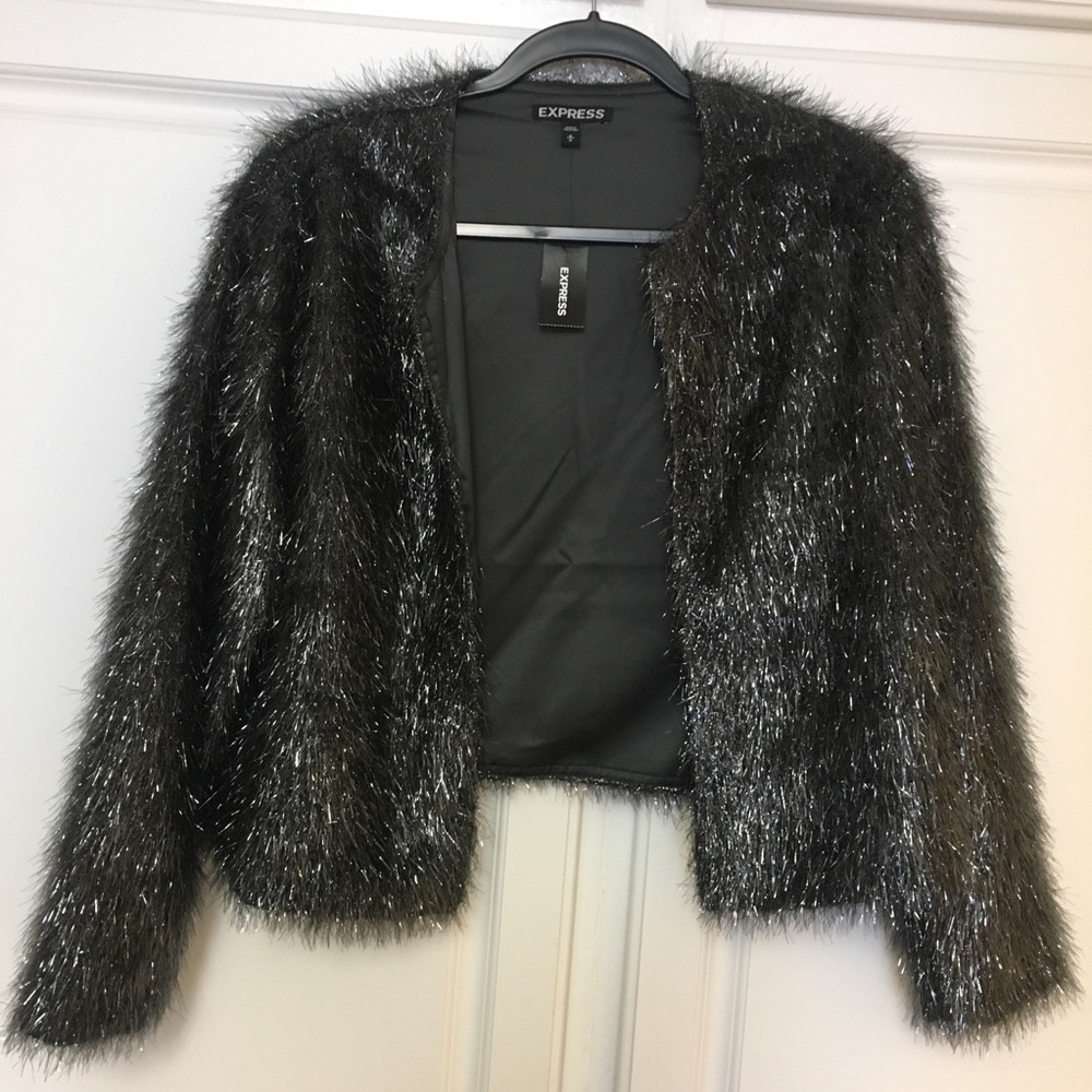 Express metallic fringe jacket